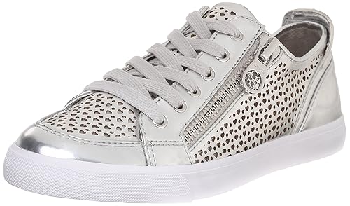 guess women's silver sneakers