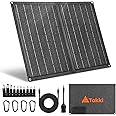 Takki 21W Portable Solar Panels Charger, Foldable Small Solar Panel System Kit with 10 Connectors USB DC Type-C Ports for Portable Power Station Solar Generator Camping Phones