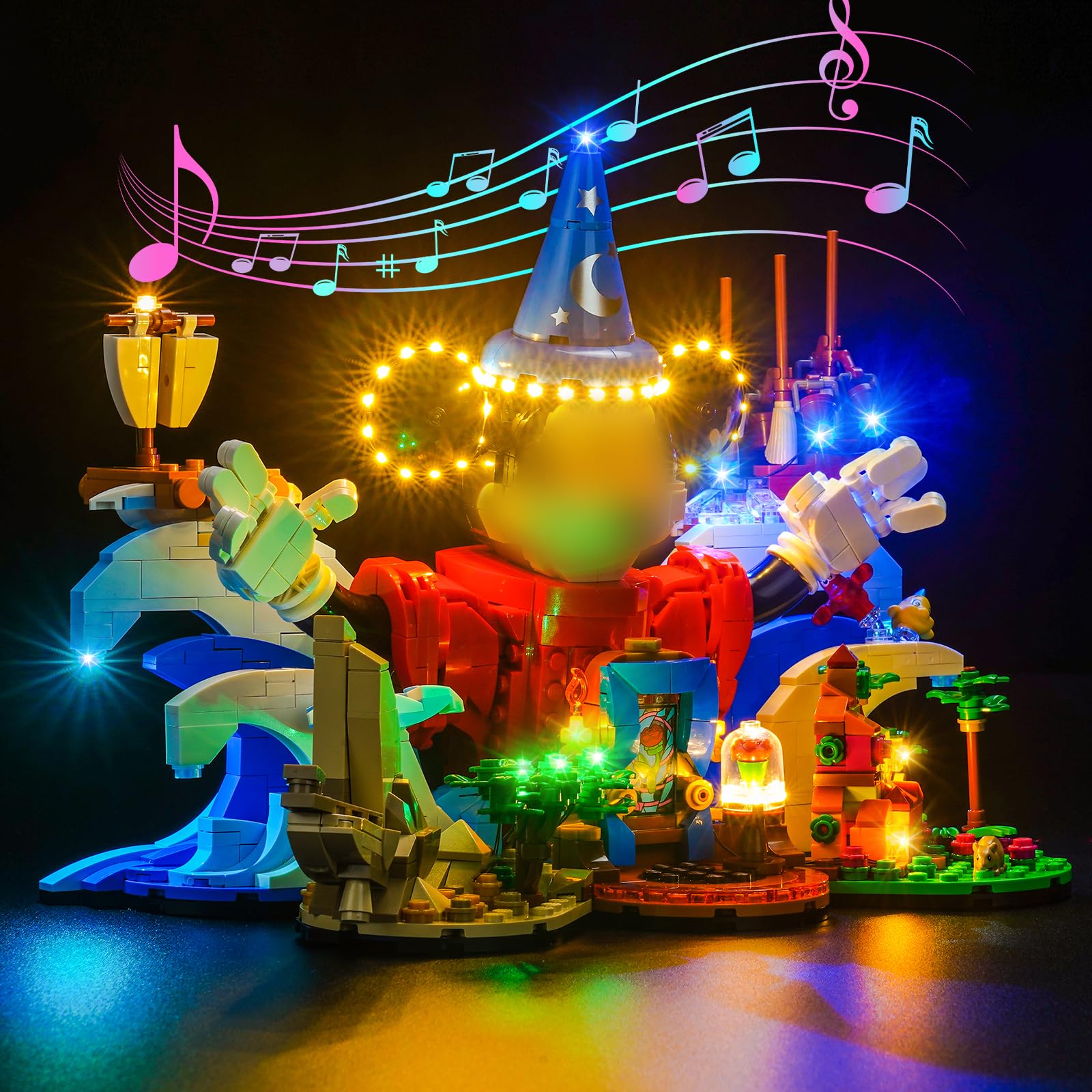 LocoLee Led Light Set Compatible with Lego Magic of Disney Music Version Led Decoration Lighting Kit Compatible with Lego Ideas 21352 Building Blocks Model,Only Lights Set,No Model（For Adults — image 1