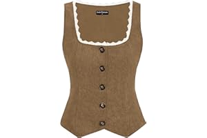 Scarlet Darkness Women Renaissance Corset Vintage Button Down Corduroy Pirate Waistcoat Vest