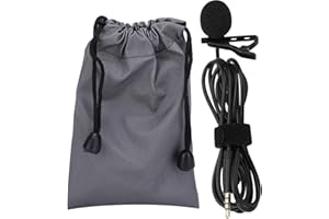 Collar Clip Microphone Recording Microphone Tape Recorder Used with Cell Phones, Tape recorders, with Storage Bag, Interview 