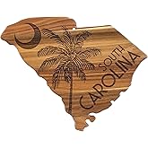 Totally Bamboo Rock & Branch Origins Series South Carolina State Shaped Cutting Board and Charcuterie Serving Tray, Includes Hang Tie for Wall Display