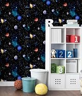 Arthouse Cosmos Space Planets Charcoal Wallpaper Teen Bedroom 3D Stars view 6