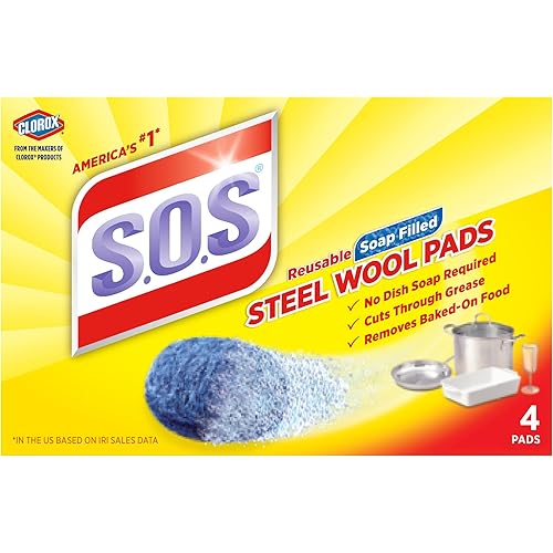 S.O.S. Steel Wool Soap Pads, 4 Count