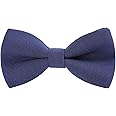 AWAYTR Boys Child Kids Bow ties - Adjustable Pre Tied Solid Color Wedding Party Bowties (Black)