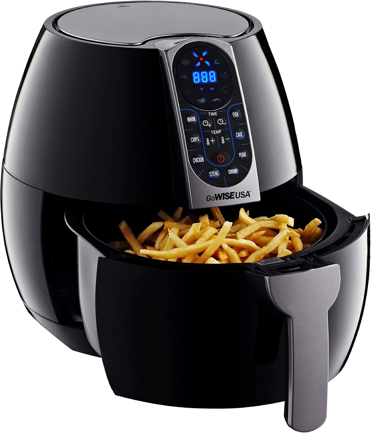 GoWISE USA 3.7-Quart Programmable Air Fryer with 8 Cook Presets, GW22638 - Black: Kitchen & Dining