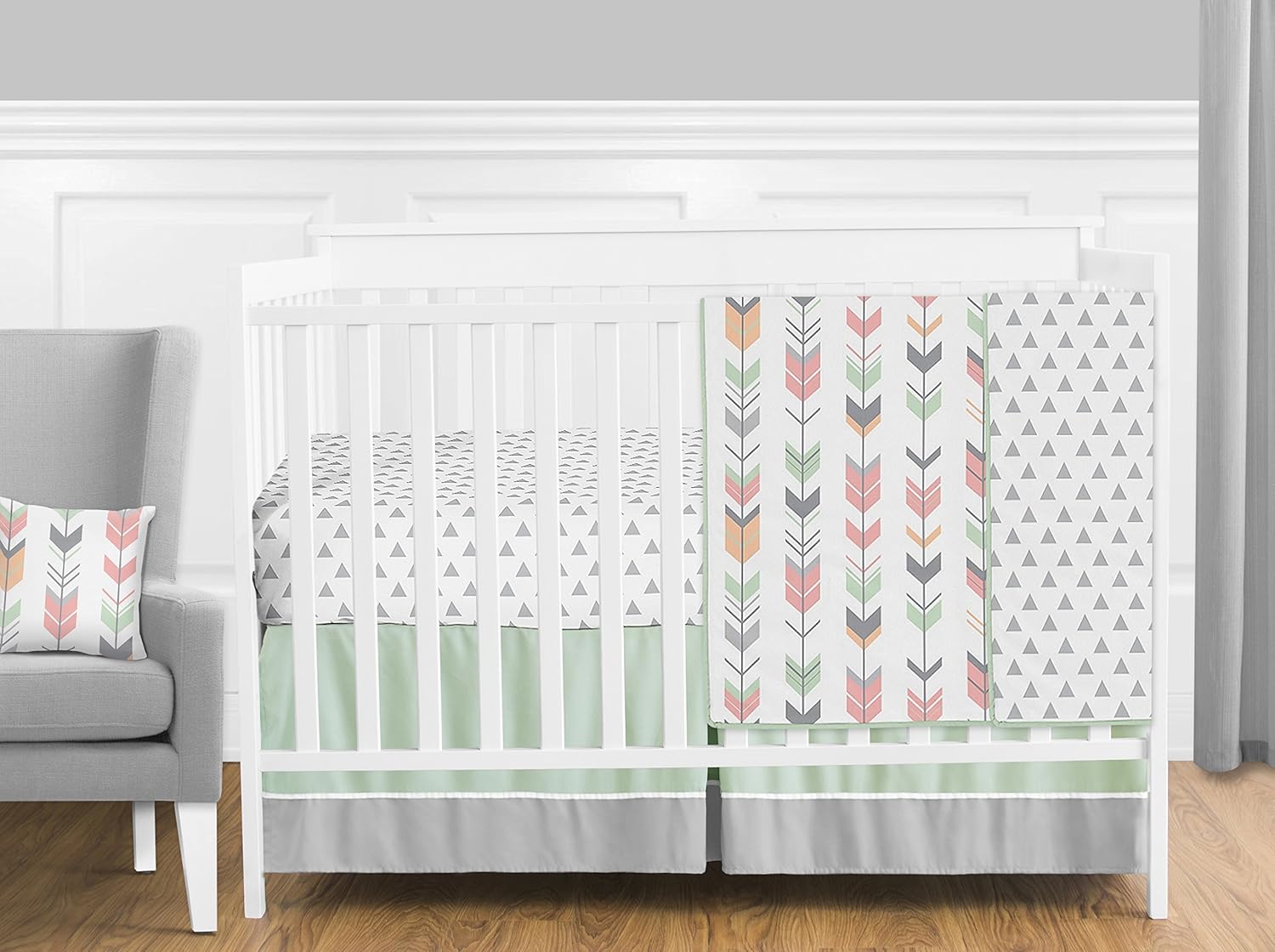 mint green cot bedding