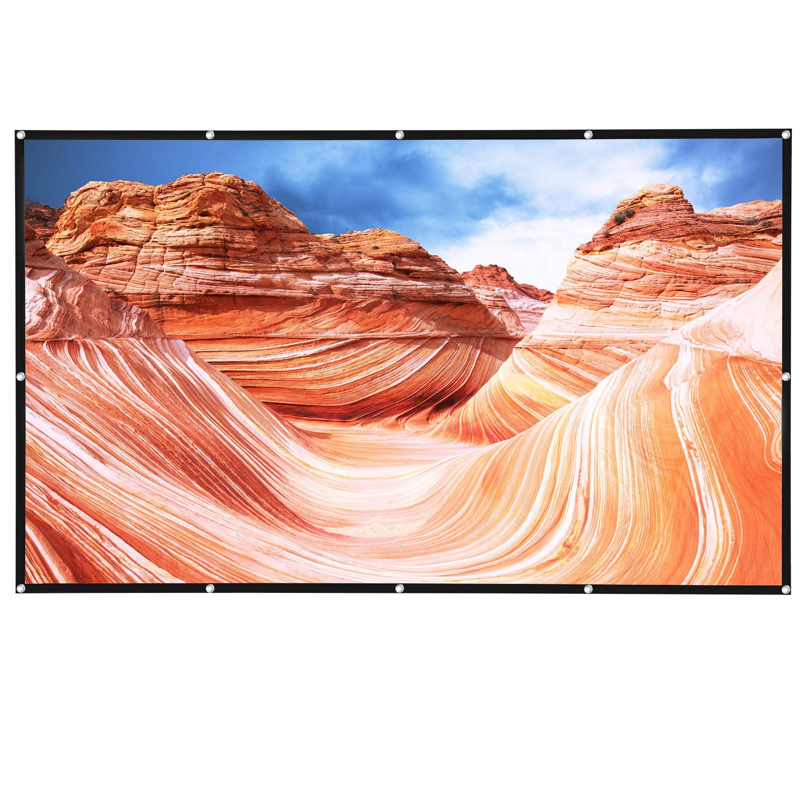 Projector Screen 100 inch 4K Movies 16:9 HD Projection Screen Foldable for Home Theater Cinema Indoor Outdoor
