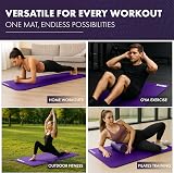 KAYMAN Exercise Yoga Mat Non Slip Purple 183 x 60 cm 8mm Carry Straps view 5