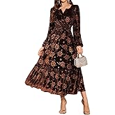 ZAFUL Womens Velvet Dresses Long Sleeve Cocktail Party Wedding Guest Dress