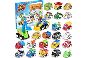 KISSDREAM Cars Advent Calendar 2024 Kids 24 Day Countdown Truck Advent Calendar 2024 Toddler 24 Pack pull-back Toddler Advent Calendar 2024 Boys for Advent Calendar Gifts,Kids Christmas Gifts