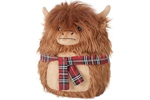 SuzziPals 14'' Highland Cow Stuffed Animals Plush Pillows, Scarf Scottish Highland Cattle Plushies, Soft Stuffed Cow Plush Toys for Cuddle & Squish, Highland Cow Decor Highland Cow Gifts for Kid Adult