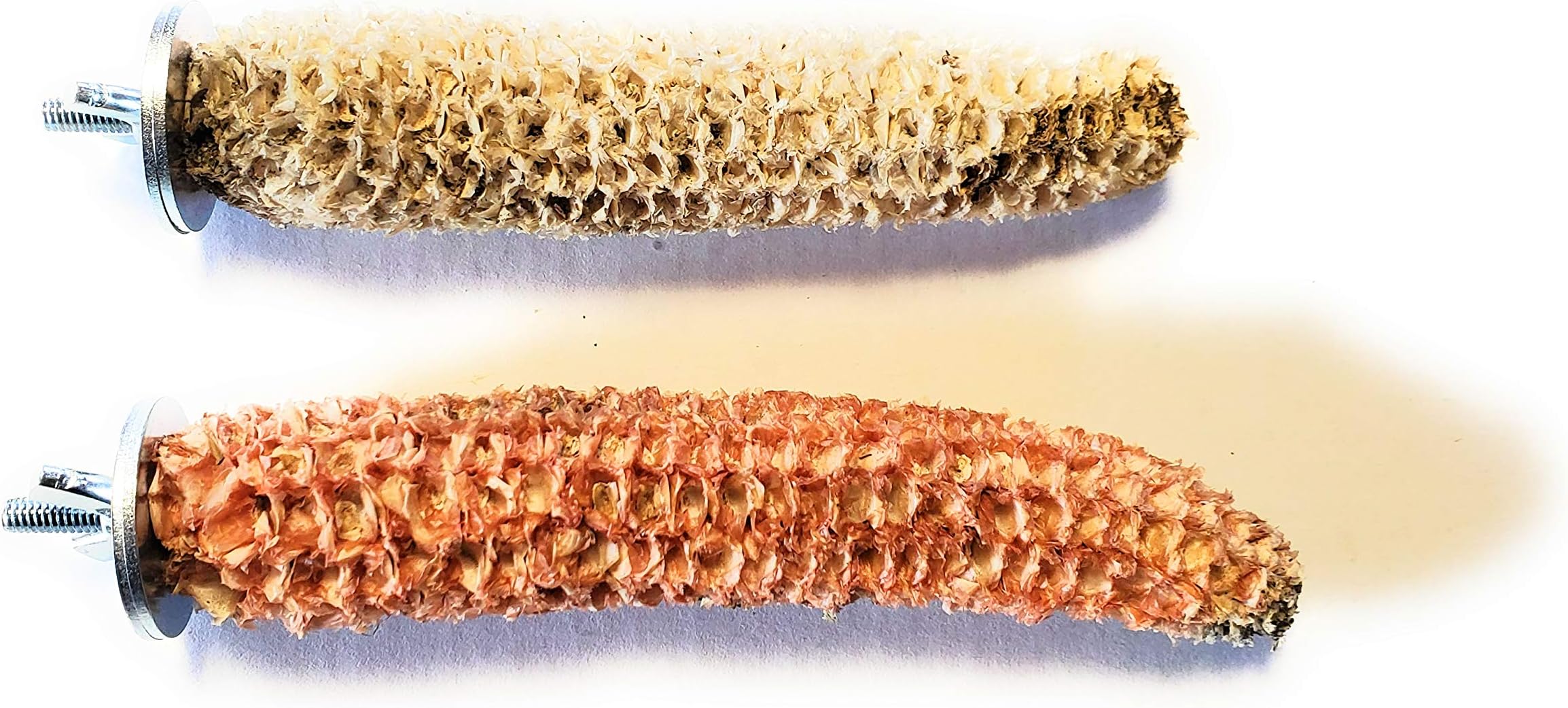 Eco Animal Pet Products Handmade in The USA Natural Corn Cob Bird Perch – (Set of 2)