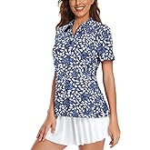 Viracy Womens Golf Shirt UPF50+ Sun Protection Short Sleeve 1/4 Zip Up Polo Workout Tops Fast Dry Fit Moisture Wicking