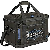 ZEEMO Large Collapsible Insulated Cooler Bag, 48 Cans Leakproof Soft-Sided Portable Cooler for Camping, Travel, Picnic, Beach, Backyard, Parties, Black