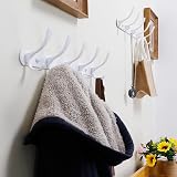 SKOLOO Modern Wall Coat Rack 5 Hooks Pack of 2 White Metal view 4