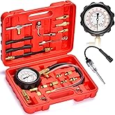 XIBETEO Universal Fuel Injection Pump Pressure Tester Kit with Spark Plug 0-140PSI Fuel Pressure Tester Gauge Diagnostic Tool