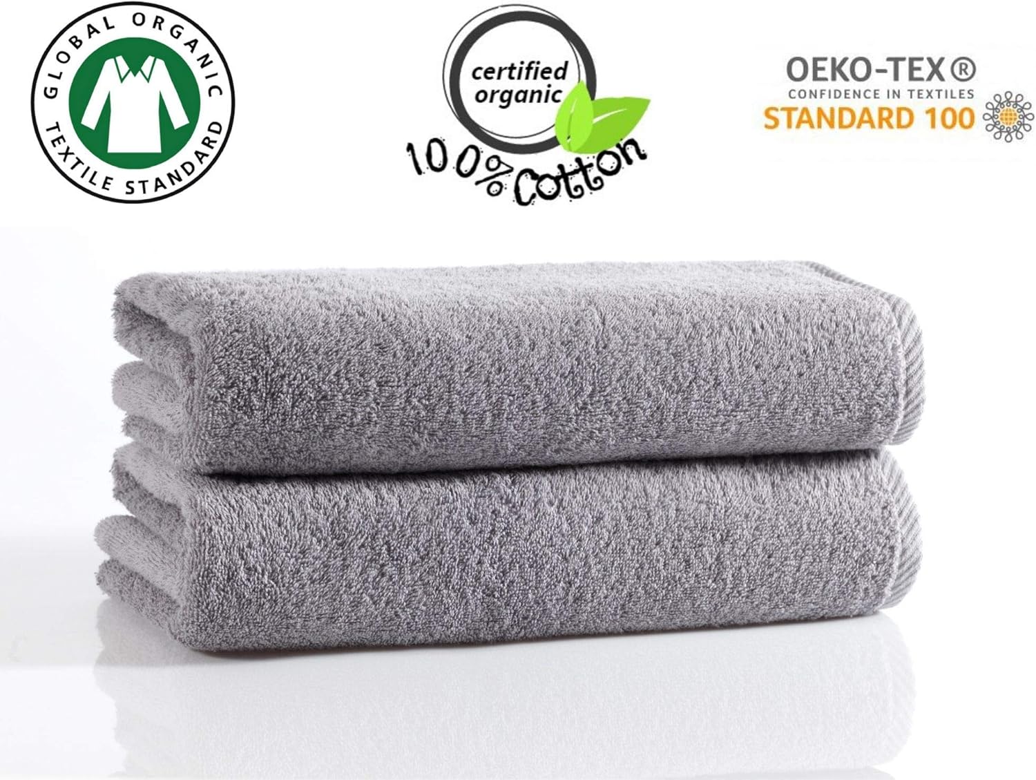 Seventex Healthy Towels, Pure Organic Aegean Cotton Towel Set, 2 Bath