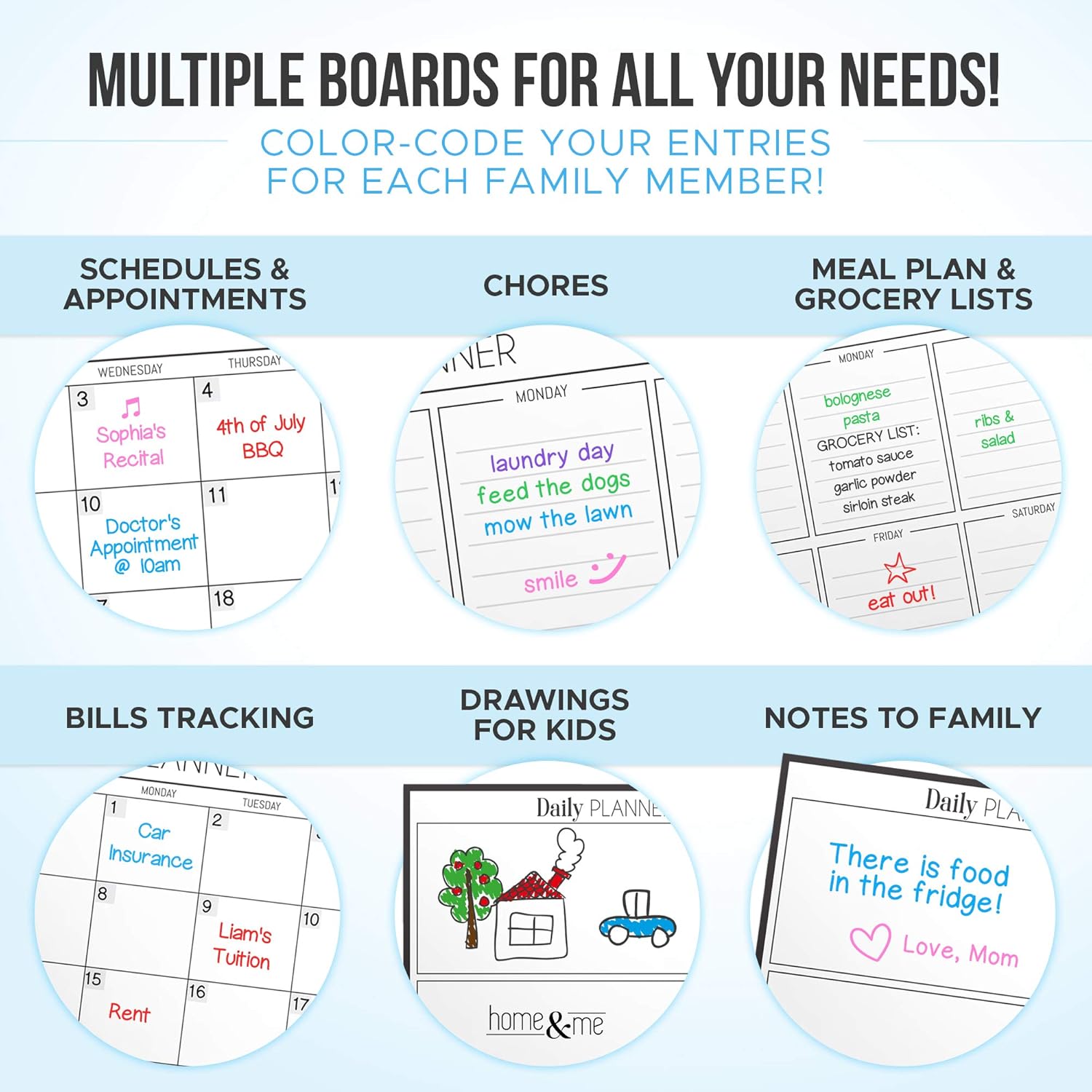 Magnetic Dry Erase Calendar Bundle for Fridge: 3 Boards Included - Monthly, Weekly, Daily Calendar Whiteboard 17x12" - 6 Fine Tip Markers and Large Eraser with Magnets, Refrigerator White Board Wall : Office Products