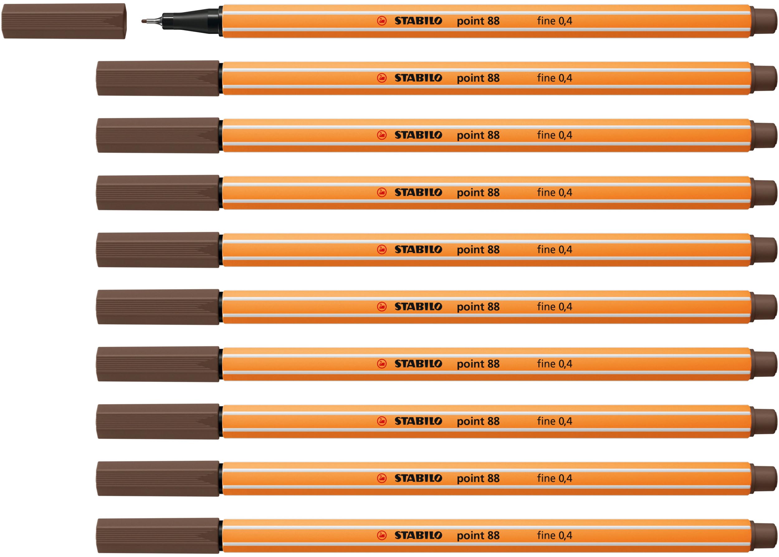 STABILO point 88 - Fineliner - Pack of 10 - Umber