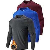 Liberty Pro 3-Pack Thermal Fleece Active Long Sleeve Shirts for Men, Athletic Crewneck Pullover Sweatshirts