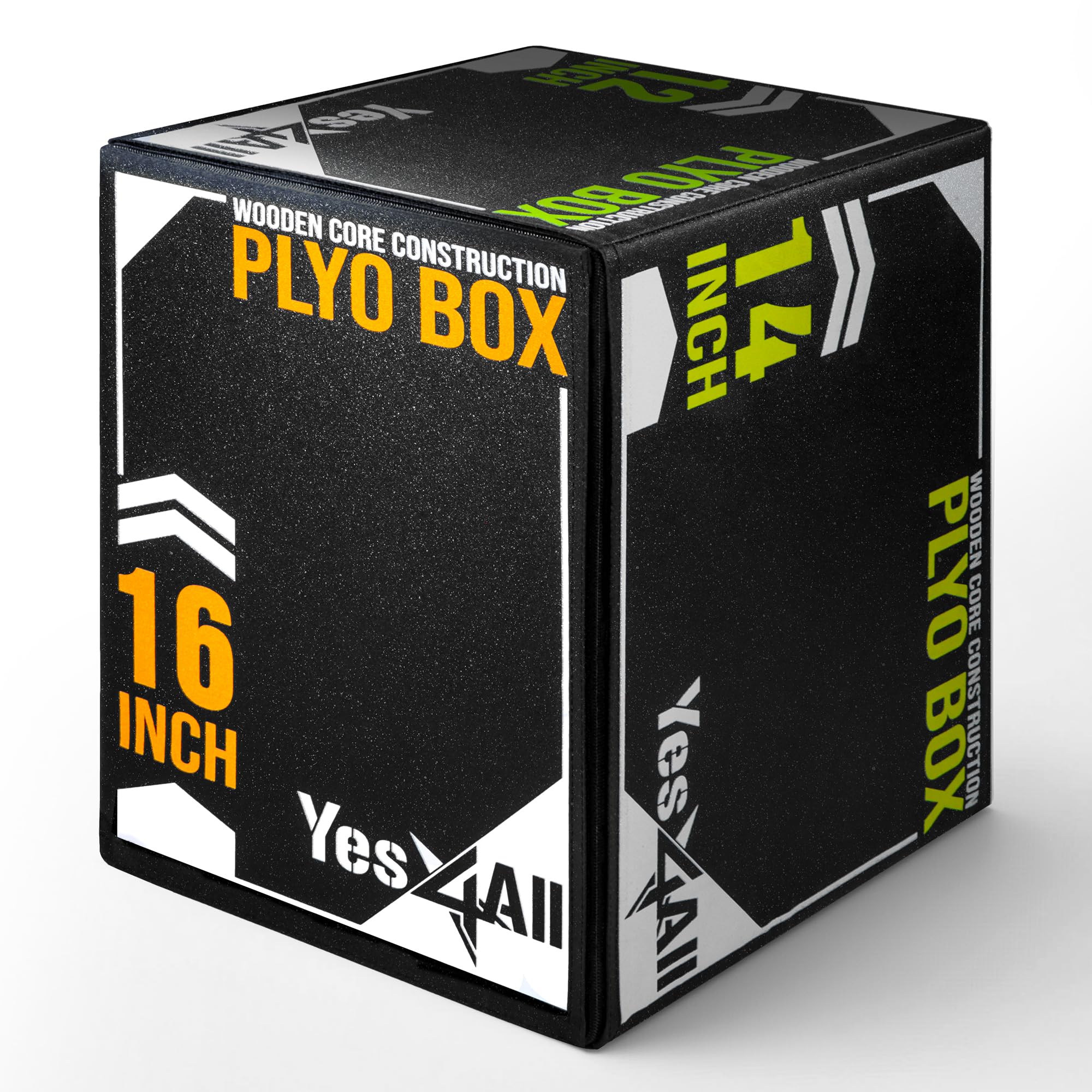 Photo 1 of Yes4All 3-in-1 Soft-Padded Plyo Box With Wooden Core, Non-Slip Multi-Use Cushioned Plyometric Jump Box with Vinyl Cover for Jumping, Conditioning, Strength Training - 16x14x12 Inches