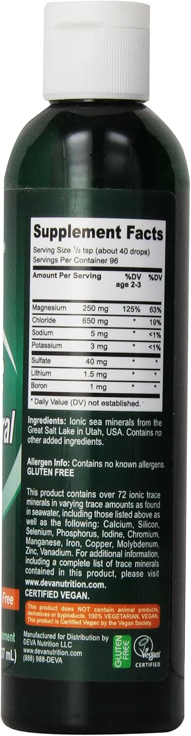Deva Nutrition Trace Mineral Drops, Vegan, 8 oz: Health & Personal Care