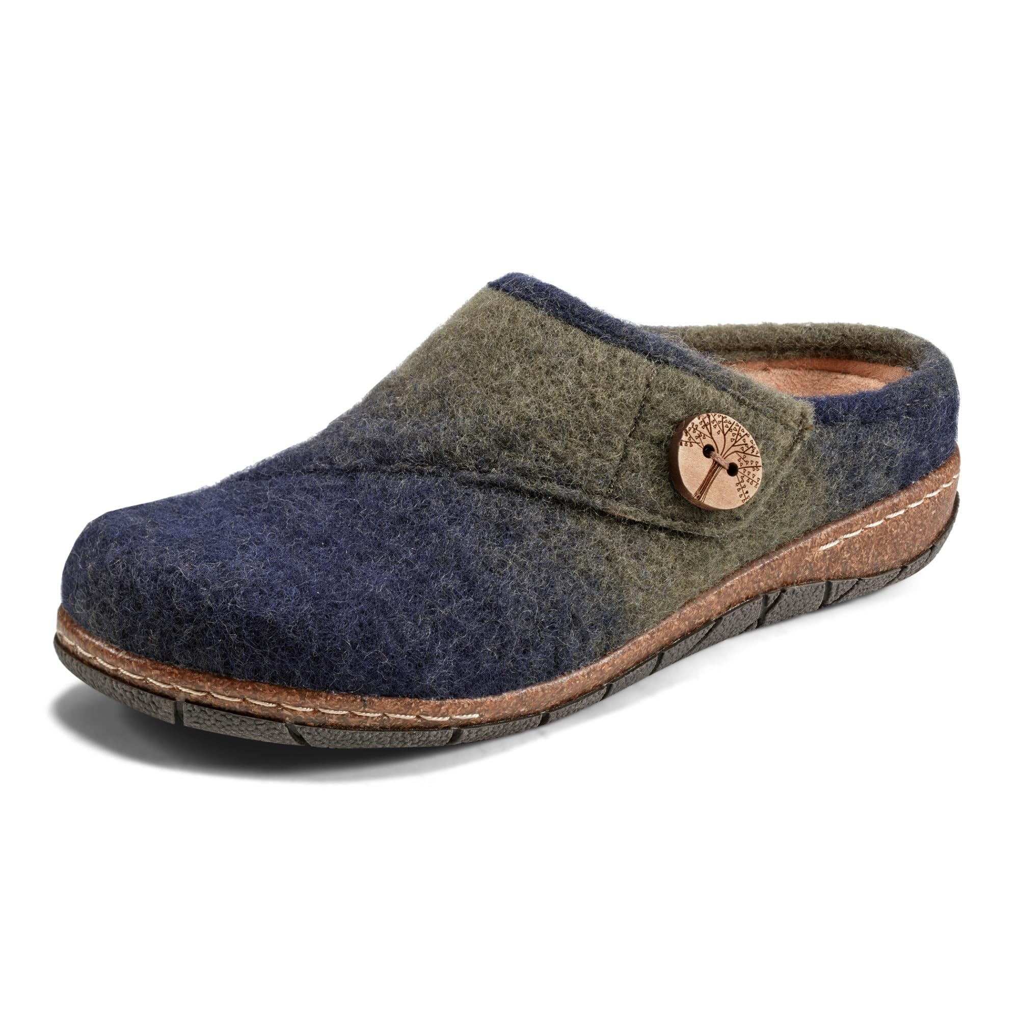 Earth Footwear, Ezra2 Round Toe Casual Slip-on Flat Clog, Dark Blue 401, 9.5 M