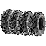 Set of 4 SunF ATV Mud Trail Tires 25x8-12 and 25x10-12, 6 Ply A048