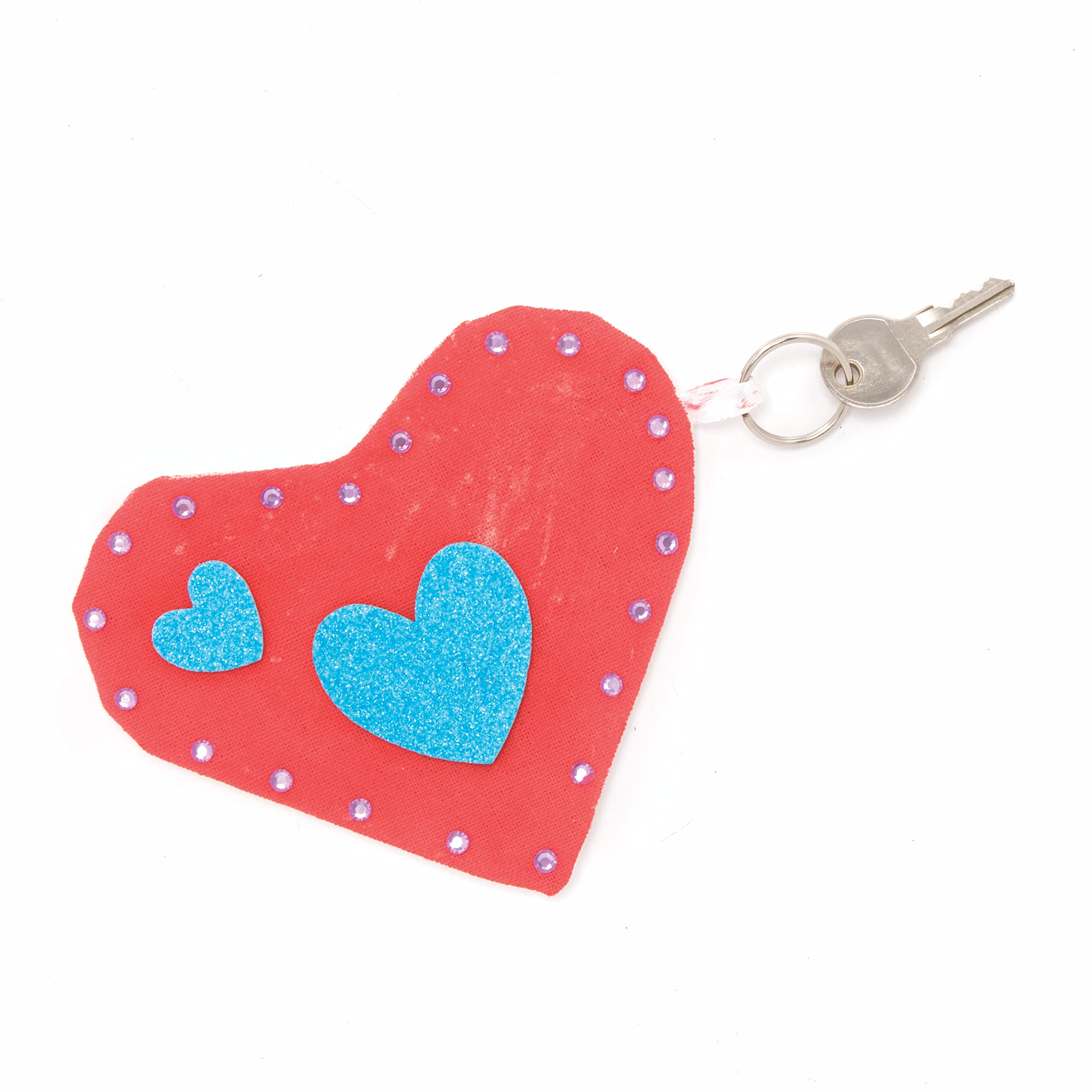 Baker Ross AX719 Heart Purse Keyrings - Pack of 4, Make Your Own Key Rings for Kids to Colour in, Make and Display
