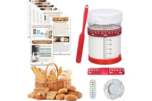 SAGOOITS 34oz Sourdough Starter Kit, Large Capacity Glass Sourdough Starter Jar, Reusable Starter Set of Sourdough Bread Baking Supplies with 6 Essential Yeast Starter Tools