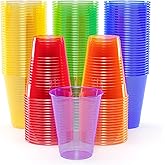Exquisite Neon Cups 120 Pack 16 Oz | Colored Plastic Cups | Ideal For Blacklight Glow In The Dark Parties, Birthdays Or Any Event | Disposable, Food Safe