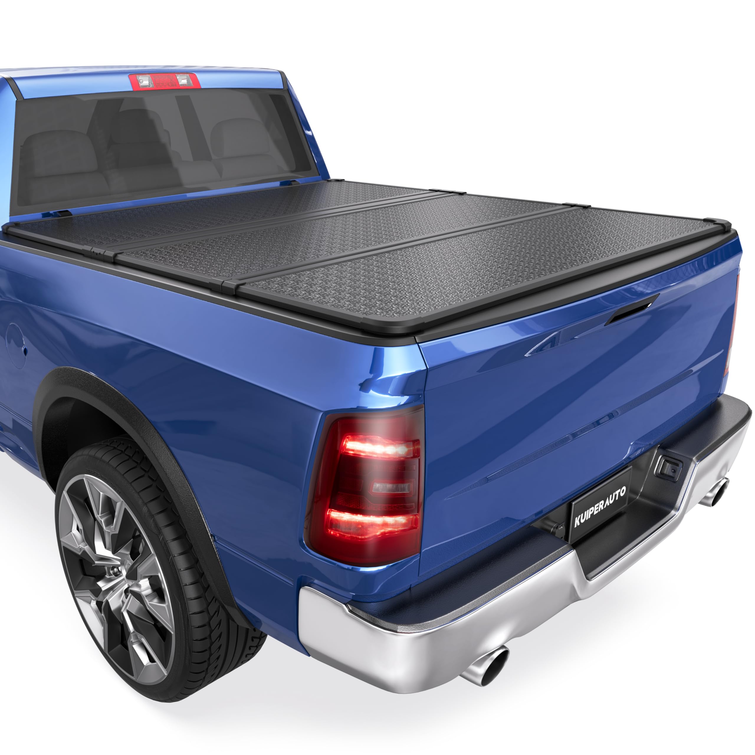 Photo 1 of KUIPERAUTO Tri Hard Truck Bed Tonneau Cover Fleetside Compatible with 2019-2024 Classic /2009-2026 Dodge Ram 1500 Inclu. Classic & New Body (w/o Ram Box)-5.8 FT Bed On Top 67.4 inch Aluminum Bed