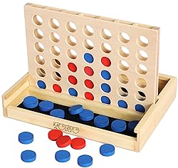 TOWO Wooden 4 in a Row Game - Classic Strategy Game