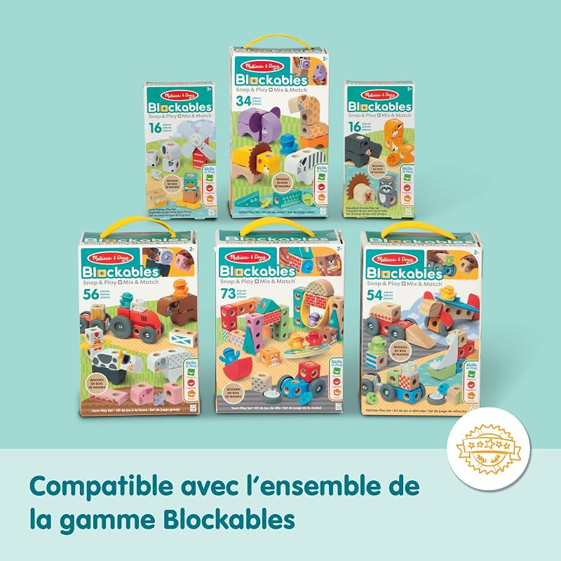 - Blockables - La Ferme 56 Pièces - Jouet En Bois