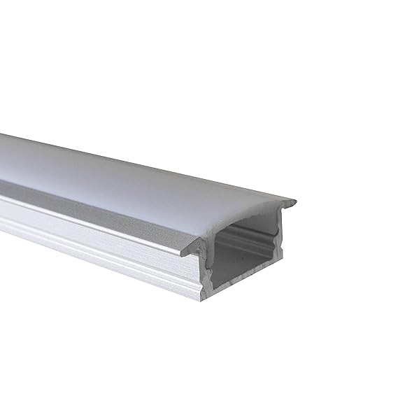OPAL - 200 cm LED Aluminium Leisten EINBAU-KL + 200 cm weiß milchige Abdeckung für LED-Streifen von Alumino®