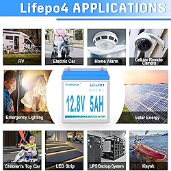 12V 5Ah LiFePO4 Battery, Lithium Battery with