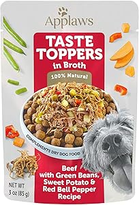 Applaws Taste Toppers Beef, Green Bean & Sweet Potato in Broth Wet Dog Food, 3 oz.