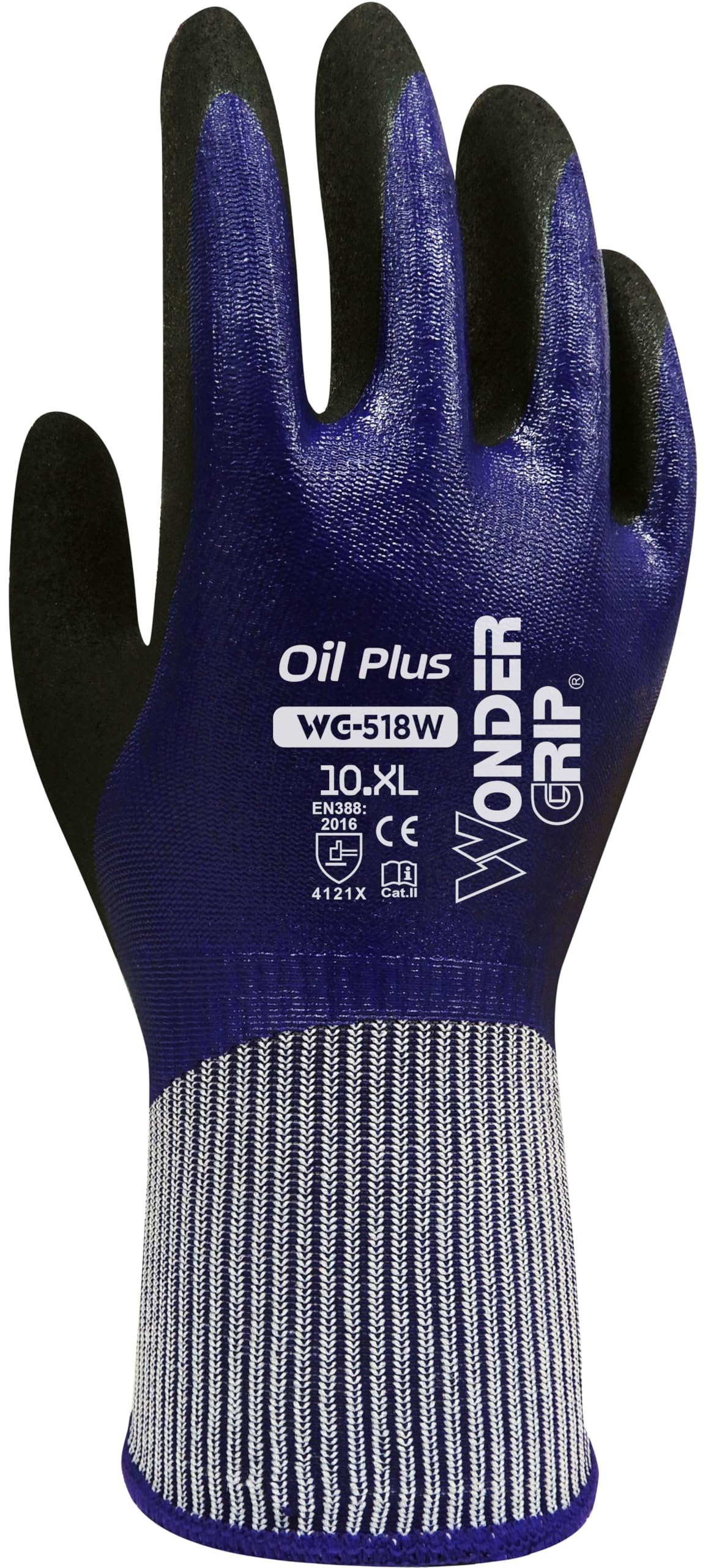 Wondergrip - Oil Plus - WG-518W Safety Gloves - Double Nitrile Coating - Fully Coated & 100% Waterproof - High Grip & Ergonomic Fit - For Wet and Oily Conditions - Purple - XX Large