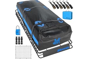 Mockins XL 84"x39"x6" Extendable Roof Rack Cargo Carrier & 35 CuFt Waterproof Cargo Bag for Top of Car | 3 Length Sizes: 40", 63", 84" Luggage Rack for SUV Car & Truck with Roof Basket Accessories