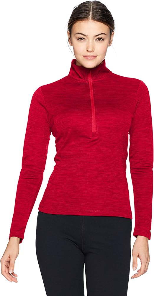 Russell Athletic Women's Lightweight Performance 1/4 Zip, True red, XL