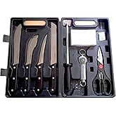 Hunting Knife Kit Hunting Knives Set for Game Processing, Includes all required hunting knives: Butcher's knife, Paring knife