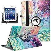 Newraturner 360 Degree Rotating Stand Smart Case for iPad Air (3rd Gen) 10.5" 2019 / iPad Pro 10.5" 2017, Auto Wake Up/Sleep Feature, Colorful Lucky Tree