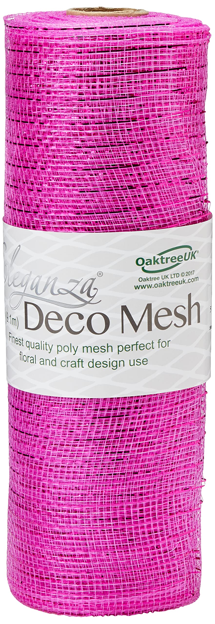 Eleganza Deco Mesh Metallic 25cm x 9.1m (10yds) Fuchsia No.28