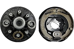 eCustomhitch Electric Trailer Brake 12 in. RH Backing Plate Hub and Drum Kit 8 Lug on 6.5 in.