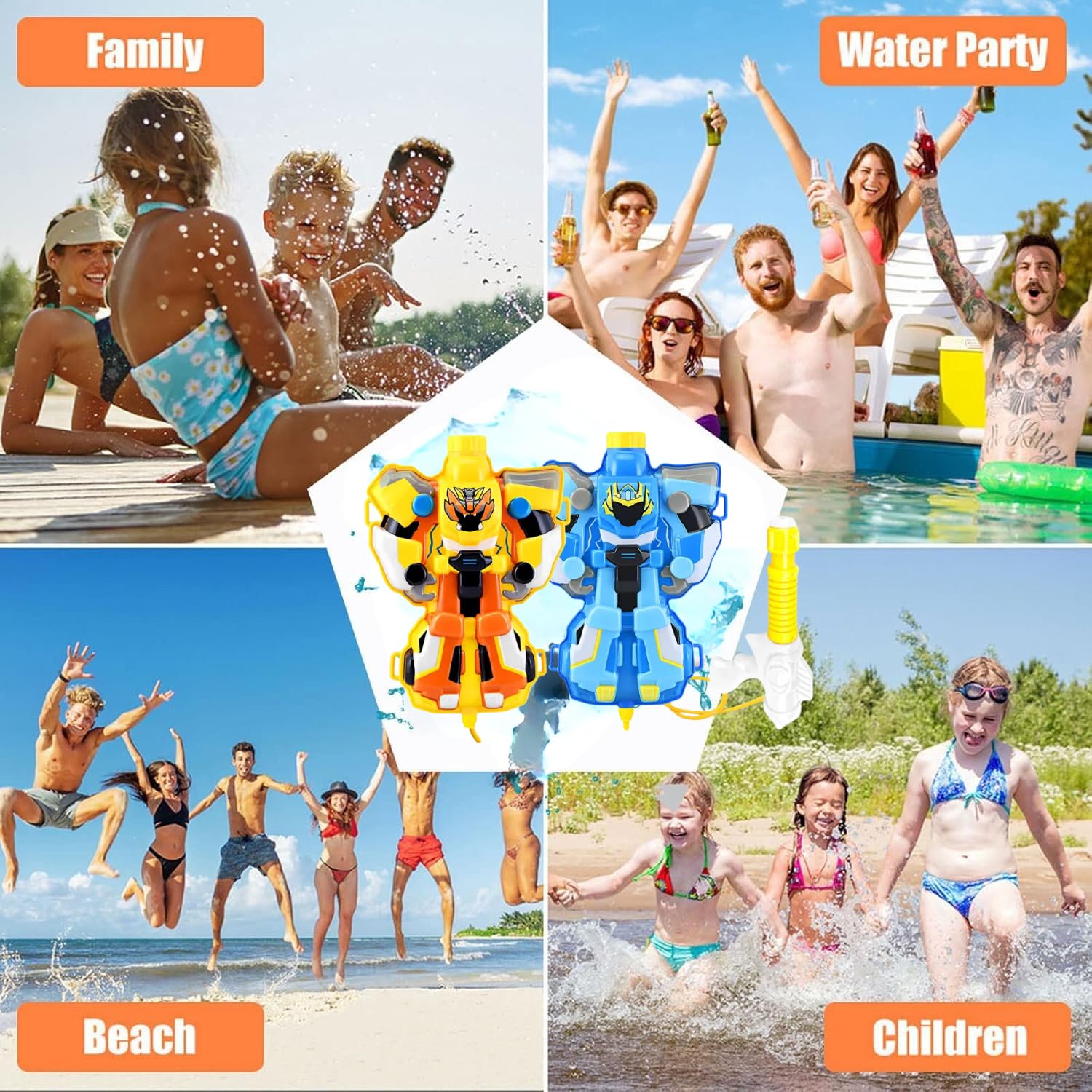 Storio Holi Pichkari Water Gun Toy for Kids with Uoto 30Ft Range | High Pressure Summer Custom Adjustable Shoulder Strap | Ideal Outdoor Toy for Pool & Beach Fun 4