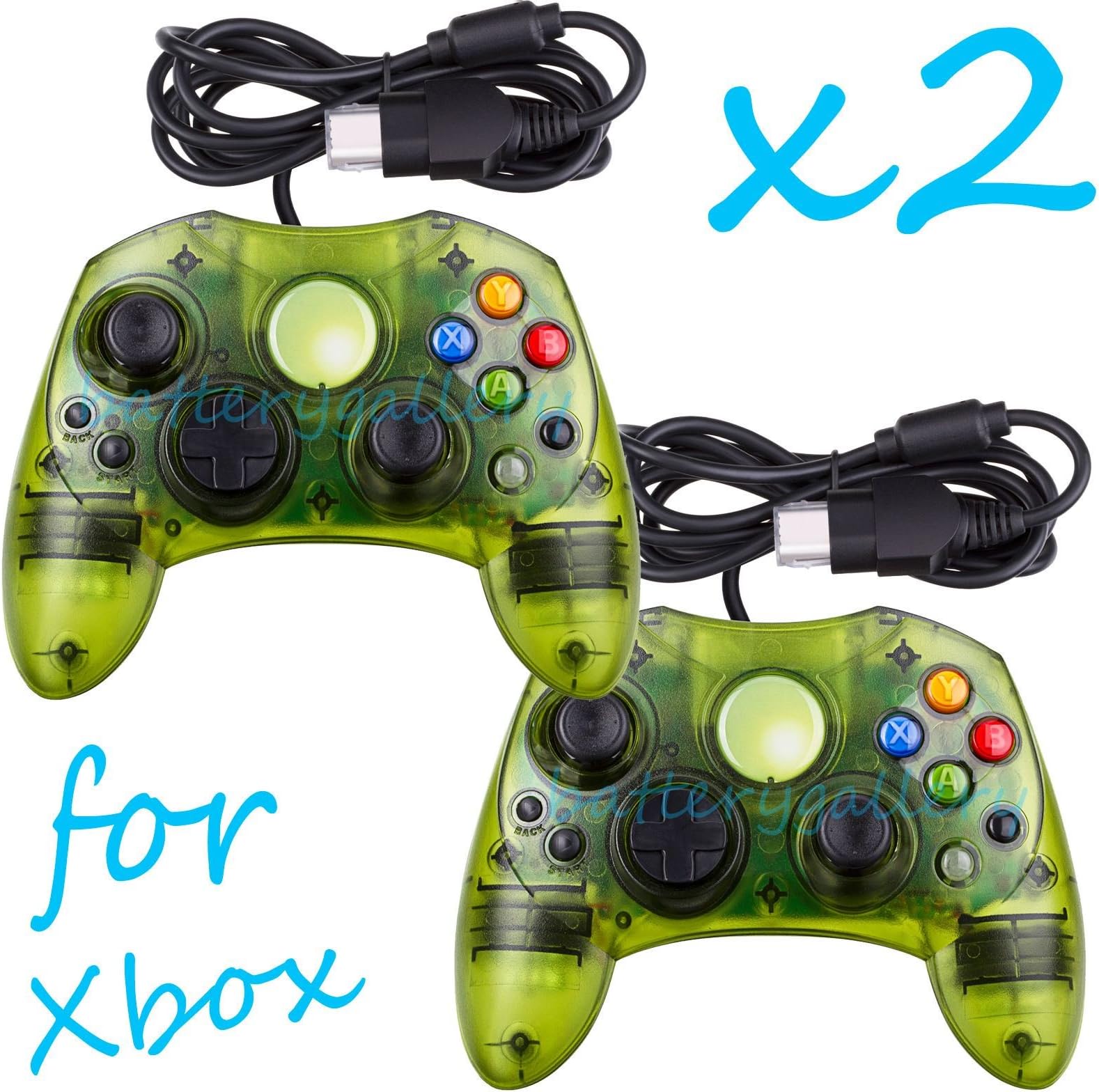 2 LOT NEW GREEN Controller Control Pad for Original Microsoft XBOX X BOX System
