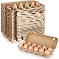 Nuenen 200 Pcs Paper Egg Cartons, 2 x 6 Style, Lightweight, Absorbent, Sturdy, Reusable, for Farm Market, Family Kitchen Storing Eggs