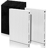 Aera-Max 200 HEPA Filter Replacement 9287101 Compatible with Fellowes AeraMax 190/200/DX55 Air Clean Purifiers True HEPA Filter, 2x H13 True HEPA & 6x Extra Carbon Pre-Filters (9324101)