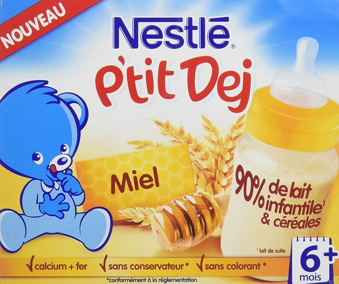 Nestle Bebe P Tit Dej Miel Lait Cereales Des 6 Mois 2 Briques De 250ml Amazon Fr Epicerie